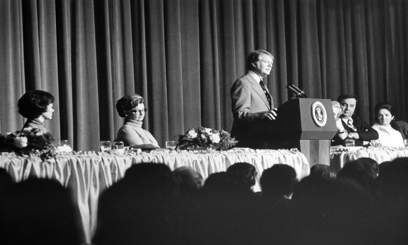 President Jimmy Carter speaking at the Prayer Breakfast